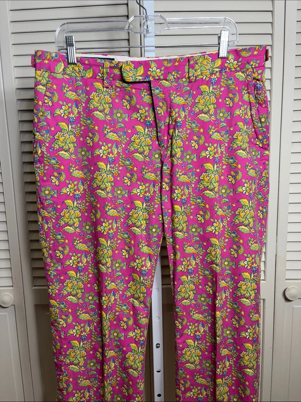 Vintage Polo by Ralph Lauren Pink Floral Straight-Leg Pants 34 x 30